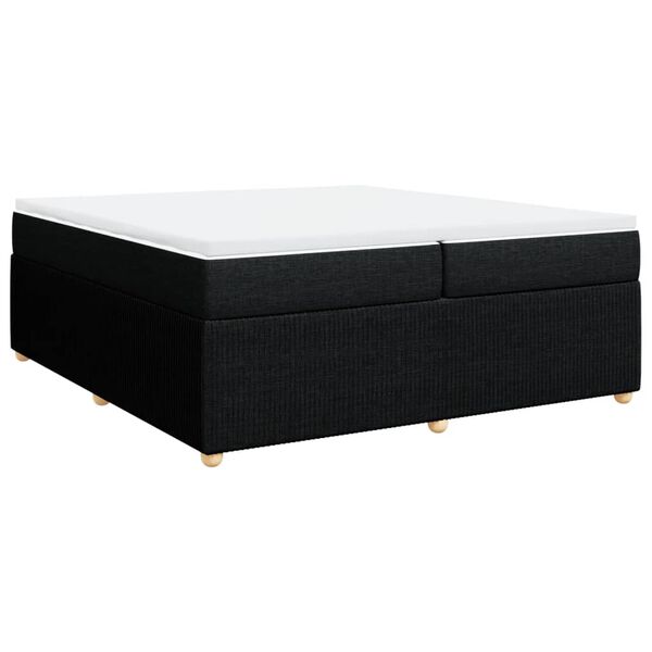 vidaXL Sommier à lattes de lit avec matelas Noir 200x200 cm Tissu
