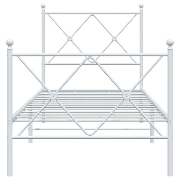 vidaXL Cadre de lit métal sans matelas avec pied de lit blanc 80x200cm