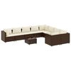 vidaXL Salon de jardin 10 pcs avec coussins marron r&eacute;sine tress&eacute;e