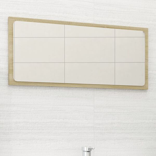 vidaXL Miroir de salle de bain Chêne sonoma 80x1,5x37 cm Aggloméré