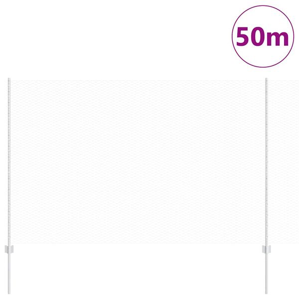 vidaXL Cl&ocirc;ture avec poteau Argent&eacute; 1,5 x 50 m Acier