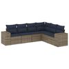 vidaXL Ensemble de canap&eacute; de jardin 6 pcs avec coussins gris r&eacute;sine tress&eacute;e