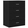 vidaXL Buffet avec tiroir Ch&ecirc;ne noir 60 x 39 x 80 cm Bois d'ing&eacute;nierie