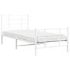 vidaXL Cadre de lit métal sans matelas avec pied de lit blanc 90x190cm