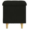 vidaXL Pouf de rangement avec coussin Noir 40 x 40 x 45 cm tissu