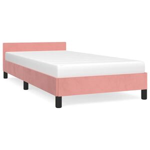 vidaXL Cadre de lit et t&ecirc;te de lit sans matelas rose 90x190 cm velours