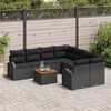 vidaXL Ensemble de canapé de jardin 9 pcs Noir