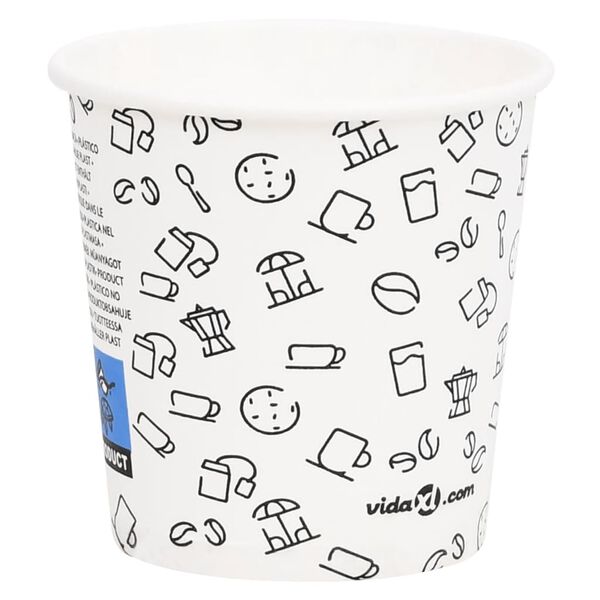 vidaXL Tasses &agrave; caf&eacute; en papier 120 ml 500 pcs Blanc et noir