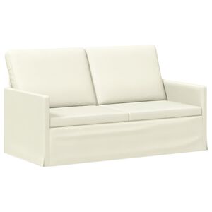 vidaXL Canap&eacute; 2 places Cr&egrave;me 150 x 81 x 82 cm Tissu en velours c&ocirc;tel&eacute;