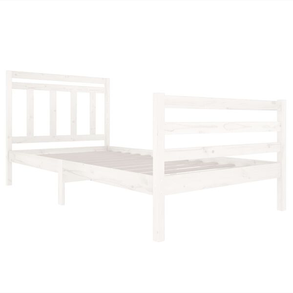 vidaXL Cadre de lit sans matelas blanc bois massif 100x200 cm