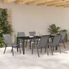 vidaXL Ensemble de salle &agrave; manger pour jardin 7 pcs Gris et Noir
