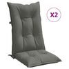 vidaXL Coussins de chaise &agrave; dossier haut lot de 2 gris fonc&eacute; m&eacute;lang&eacute;