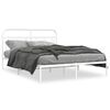 vidaXL Cadre de lit m&eacute;tal sans matelas et t&ecirc;te de lit blanc 140x200 cm