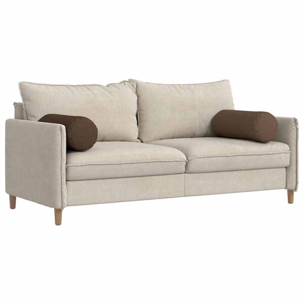 vidaXL Coussins d'accent 2 pcs Marron Ø 25 x 70 cm tissu