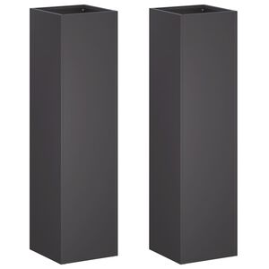 vidaXL Cache-pot de jardin 2 pc Noir 20 x 20 x 75 cm