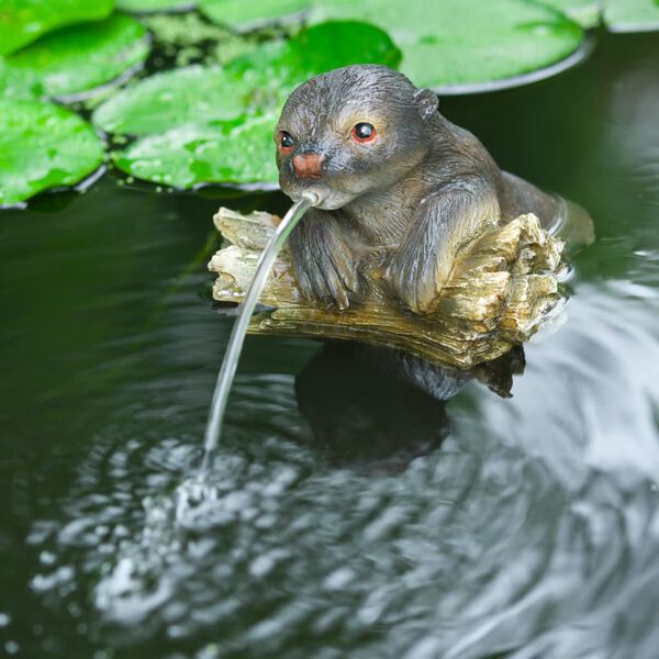 Ubbink Fontaine de jardin &agrave; cracheur flottante Loutre