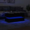vidaXL Table basse avec lumières LED noir 90x50x40 cm