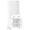 vidaXL Buffet haut Blanc 69,5x34x180 cm Bois d'ing&eacute;nierie
