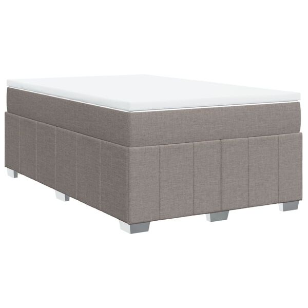 vidaXL Sommier &agrave; lattes de lit avec matelas Taupe 120x200 cm Tissu