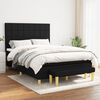 vidaXL Sommier &agrave; lattes de lit avec matelas Noir 140x190 cm Tissu