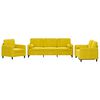 vidaXL Ensemble de canap&eacute;s 3 pcs avec coussins jaune velours