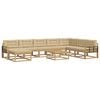 vidaXL Ensemble de canap&eacute;s d'ext&eacute;rieur 9 pc Blanc et Beige