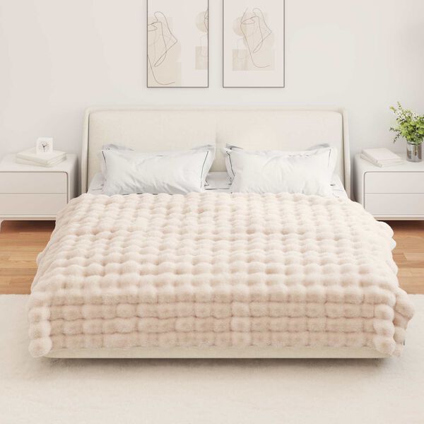 vidaXL Couverture en fausse anti-d&eacute;rapante Olite 4 pcs Beige Polyester