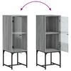 vidaXL Armoire lat&eacute;rale avec porte en verre sonoma gris 35x37x100 cm