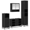 vidaXL Ensemble de mobilier de salle de bain 4 pc Ch&ecirc;ne noir