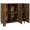 vidaXL Buffet chêne fumé 90x34x80 cm bois d'ingénierie