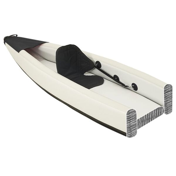 vidaXL Kayak gonflable noir 375x72x31 cm polyester