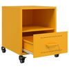 vidaXL Tables de chevet 2 pcs jaune moutarde 36x39x43,5 cm acier