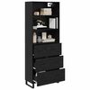 vidaXL Haut Armoire Ch&ecirc;ne noir 69,5 x 34 x 180 cm Bois d'ing&eacute;nierie