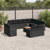 vidaXL Salon de jardin avec coussins 13 pcs noir r&eacute;sine tress&eacute;e