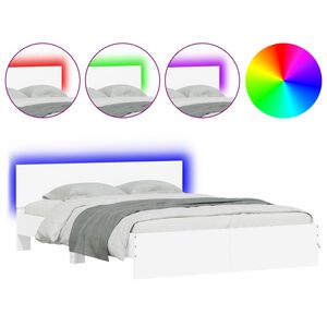 vidaXL Cadre de lit avec LED sans matelas blanc 150x200 cm