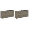 vidaXL Jardini&egrave;res avec 2 pots 2 pcs gris 90x20x40 cm r&eacute;sine tress&eacute;e