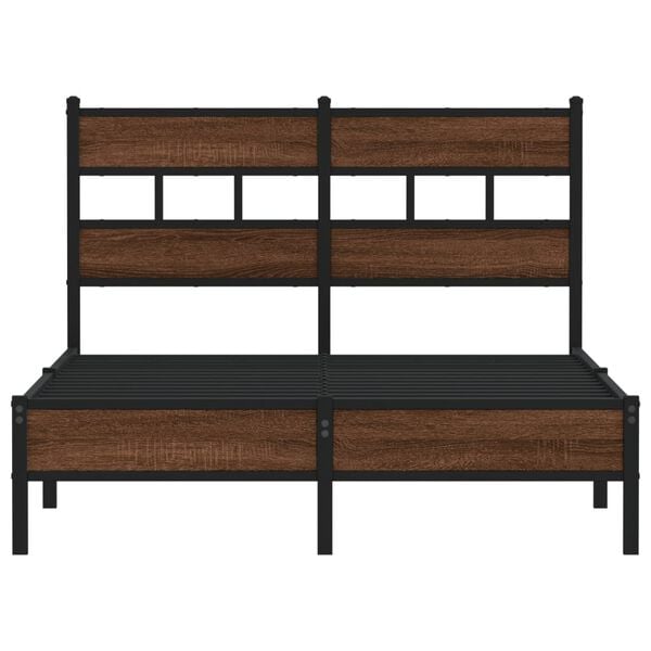 vidaXL Cadre de lit sans matelas ch&ecirc;ne marron 120x190 cm