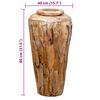 vidaXL Vase de d&eacute;coration 40 x 80 cm Bois de teck solide