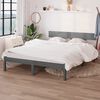 vidaXL Cadre de lit sans matelas gris bois massif