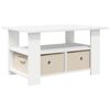 vidaXL Table basse Blanc 77 x 55 x 42 cm Bois d'ing&eacute;nierie