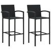 vidaXL Ensemble de bar de jardin 3 pcs Noir