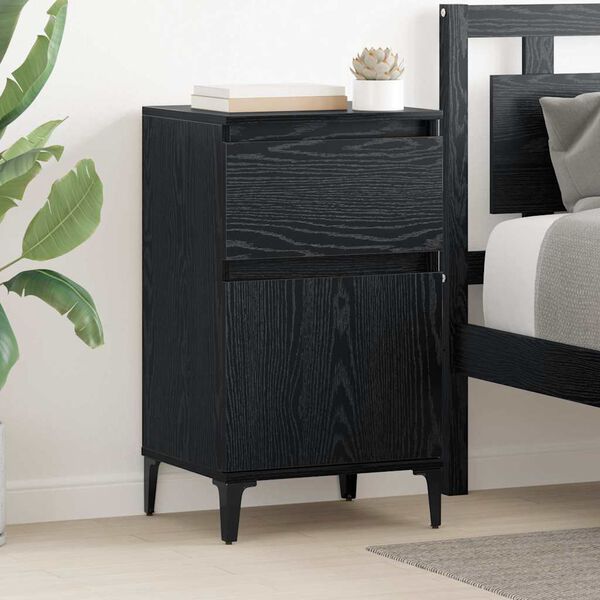 vidaXL Cabinet de chevet Ch&ecirc;ne noir 40 x 35 x 70 cm Bois d'ing&eacute;nierie