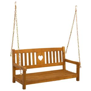 vidaXL Banc balan&ccedil;oire de jardin 2 -Seater 110 x 56 x 58 cm Naturel