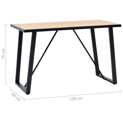 vidaXL Table de salle à manger Chêne 120x60x75 cm MDF