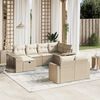 vidaXL Salon de jardin avec coussins 10 pcs beige r&eacute;sine tress&eacute;e