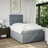 vidaXL Sommier &agrave; lattes de lit avec matelas Gris clair 120x200cm Tissu