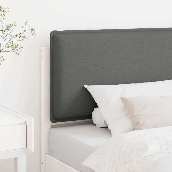 vidaXL T&ecirc;te de lit capitonn&eacute;e Blanc et gris clair 100 cm Pin massif
