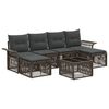 vidaXL Ensemble de canap&eacute; de jardin 7 pc Gris polyrotin