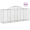vidaXL Paniers &agrave; gabions arqu&eacute;s 12 pcs 200x50x80/100 cm Fer galvanis&eacute;