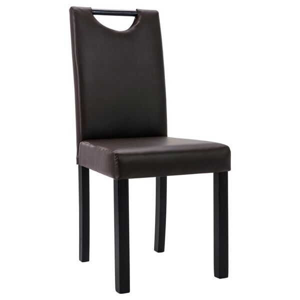 vidaXL Chaises &agrave; manger lot de 6 marron similicuir